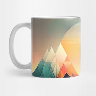 Colorful Sunset Geometric Mountains Sunrise Mug